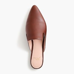 J Crew Pointed-toe Slides Brown Leather 8